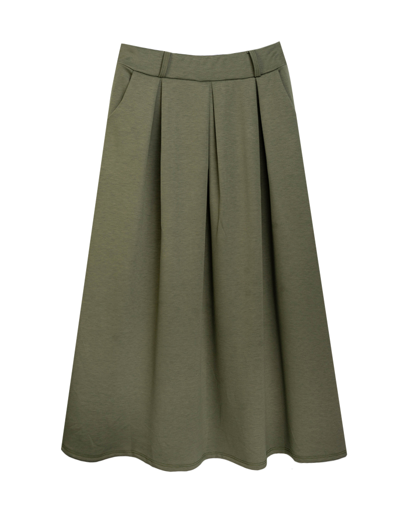 Midi falten Rock aus Soft Jersey