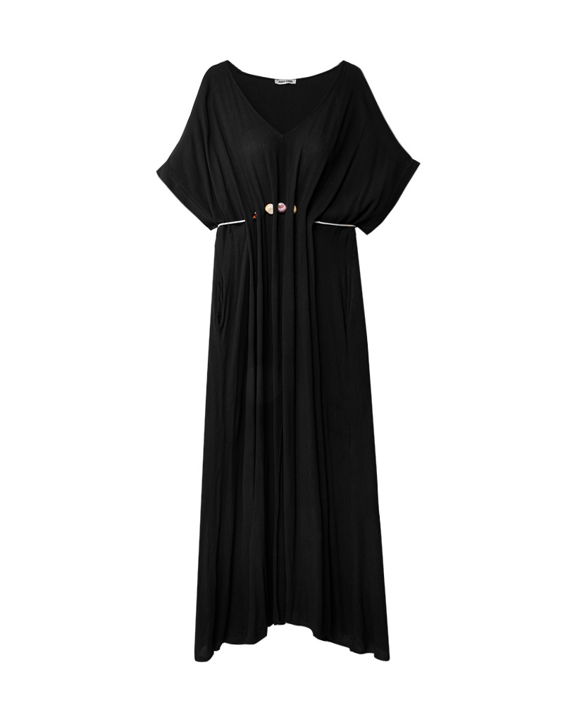 langes Kleid mit Stein Gürtel