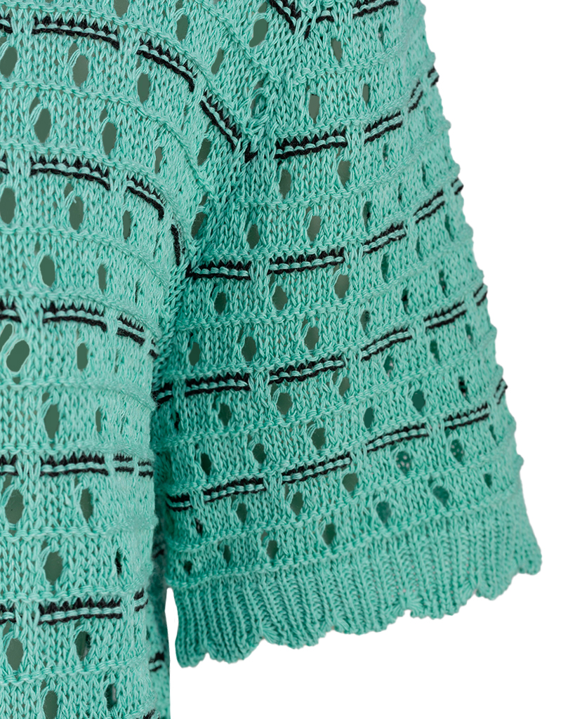 Strick T-Shirt mit Streifen-Muster