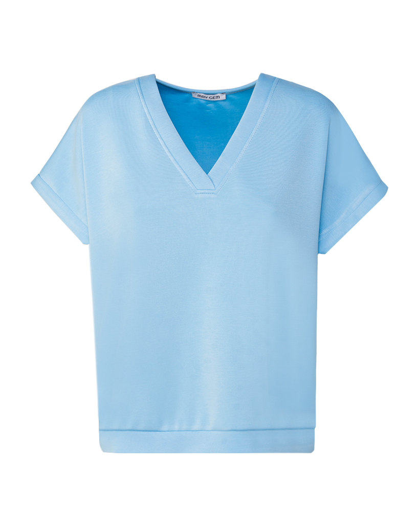 Soft Jersey T-Shirt V-Ausschnitt - aus Modal (Butter Stoff)
