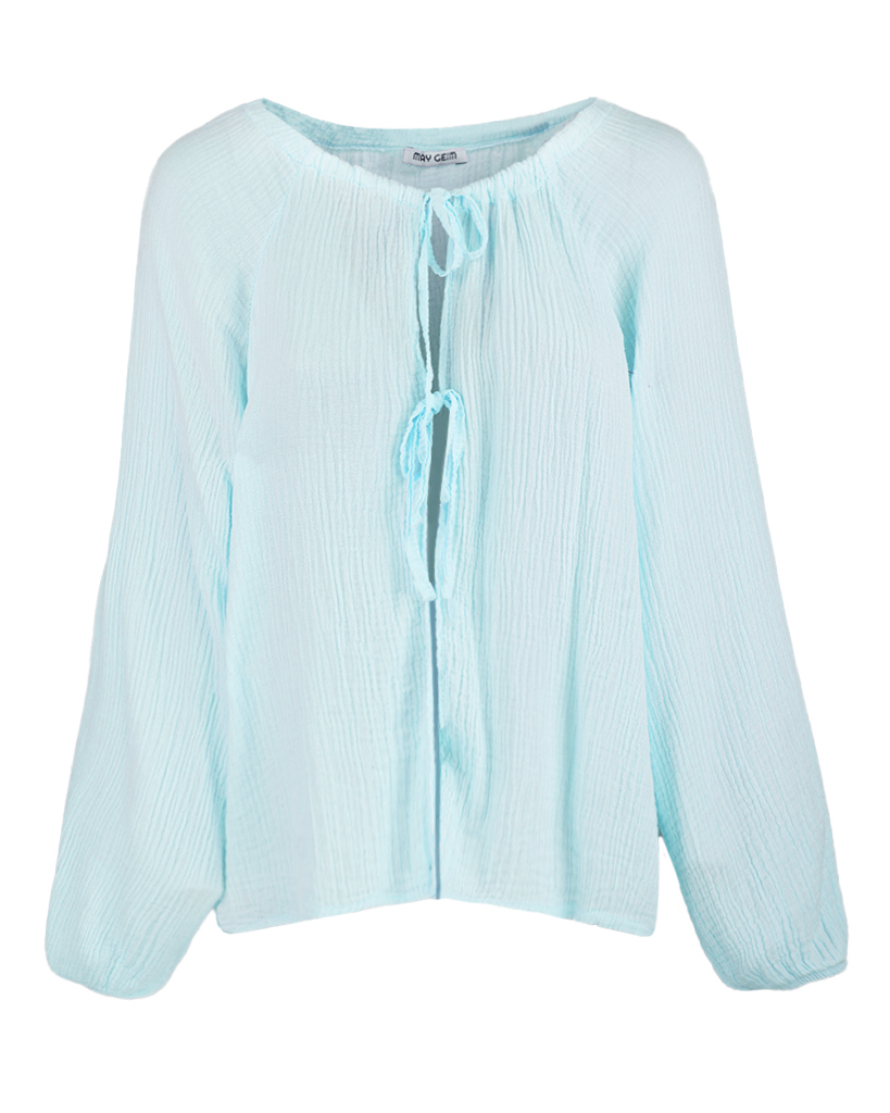 Mousseline Bluse mit Schnürung vorne