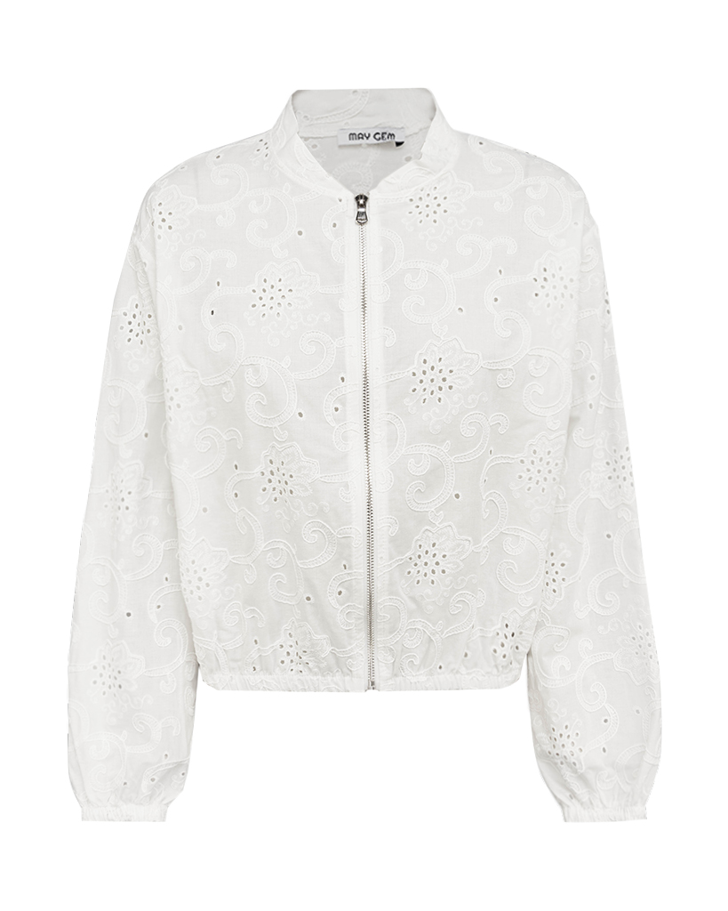 Lochstrickmuster Jacke mit Reißverschluss Lochstrickmuster Jacke mit Reißverschluss