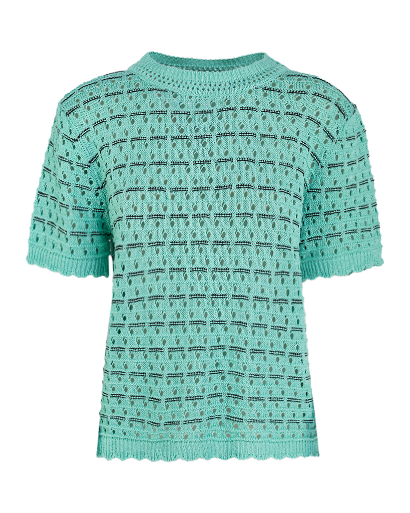 Strick T-Shirt mit Streifen-Muster