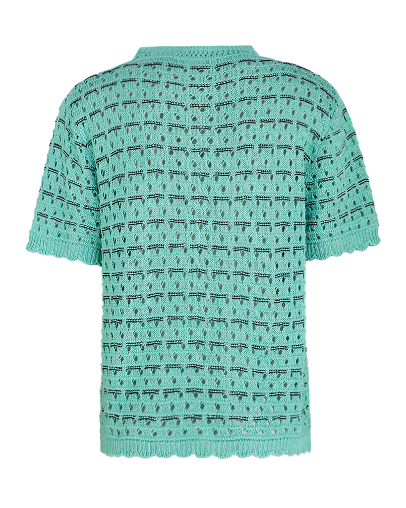 Strick T-Shirt mit Streifen-Muster