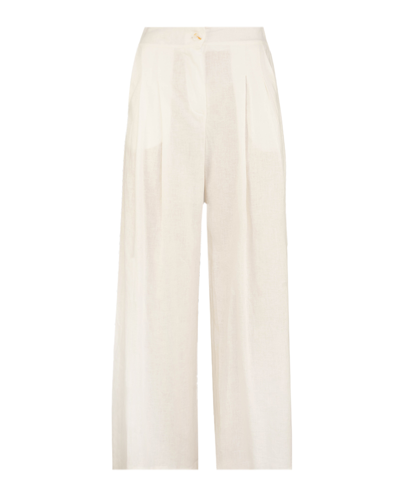 Leinen-Hose mit weitem Bein
