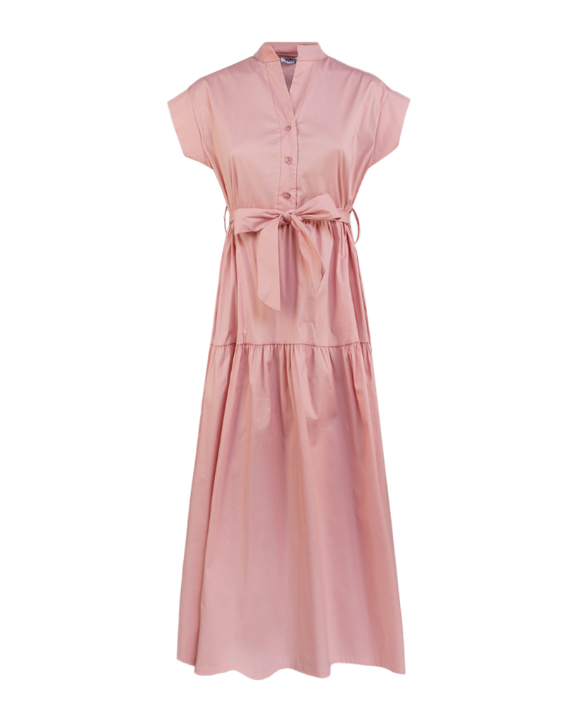 Kleid mit kurzen Ärmeln und Gürtel