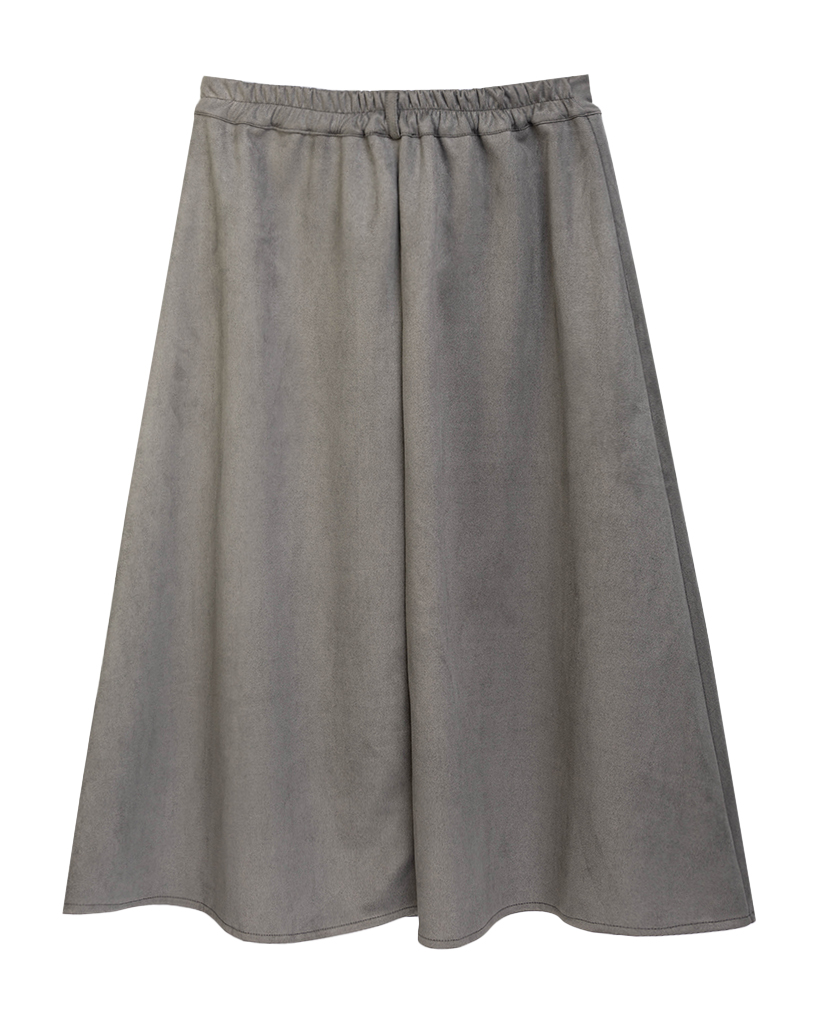 Midi Rock aus velour Leder 