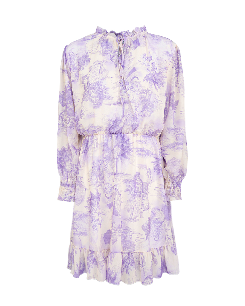 Midi Kleid aus Chiffon tailliert Floral Print