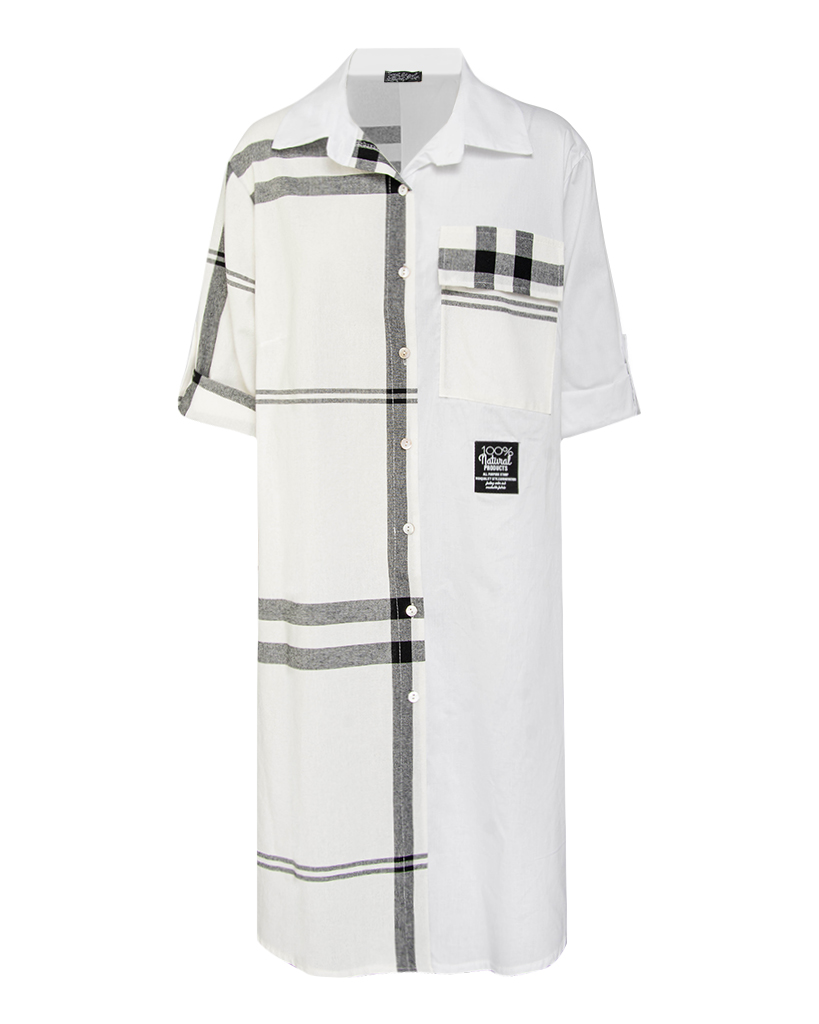 Hemdblusenkleid halb karriert