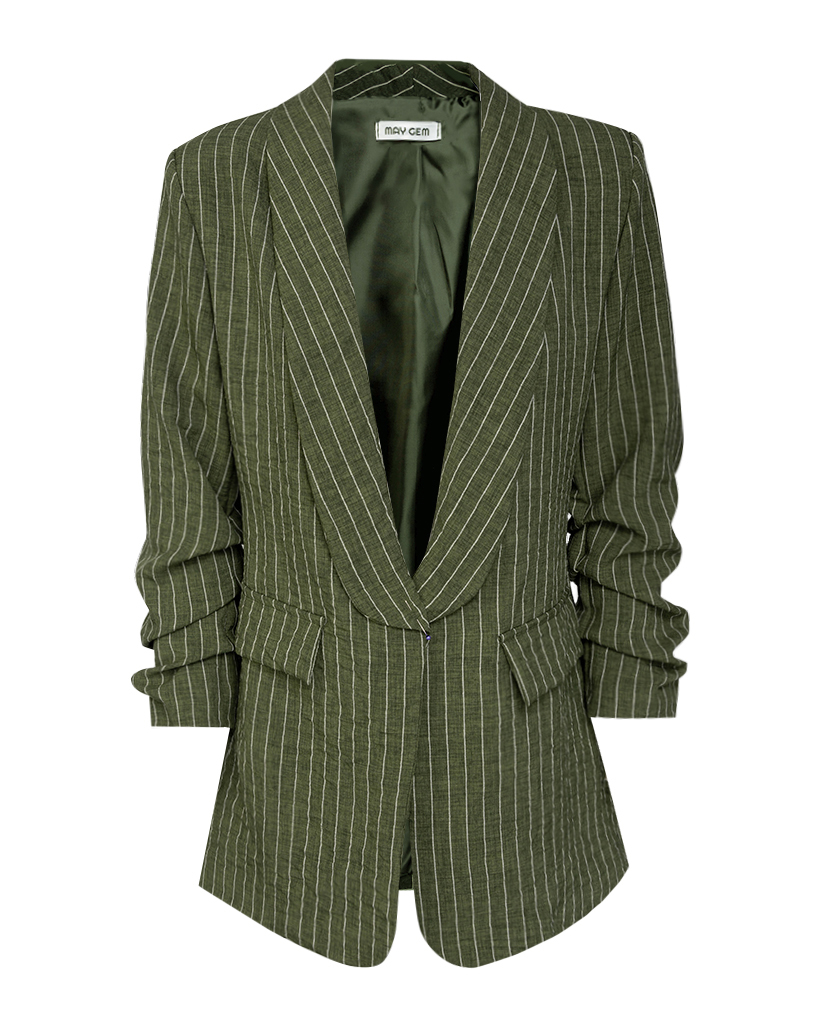 Blazer Nadelstreifen Leinen-Optik