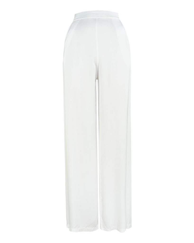 Satin Hose mit Eingriffstaschen und weitem Bein Satin Hose mit Eingriffstaschen und weitem Bein