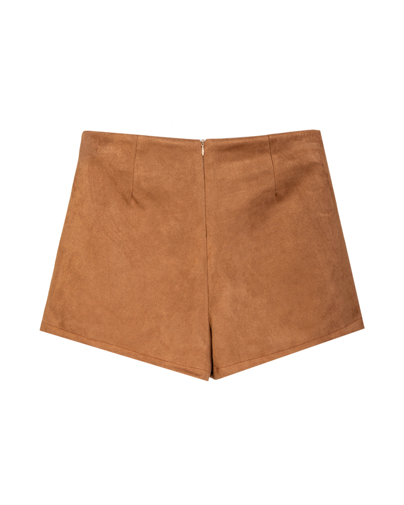 Velour leder Skort mit Schlitz Velour leder Skort mit Schlitz