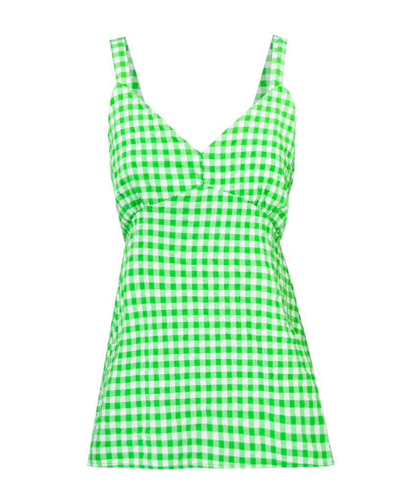 Top mit Karo-Muster und schmalen Trägen