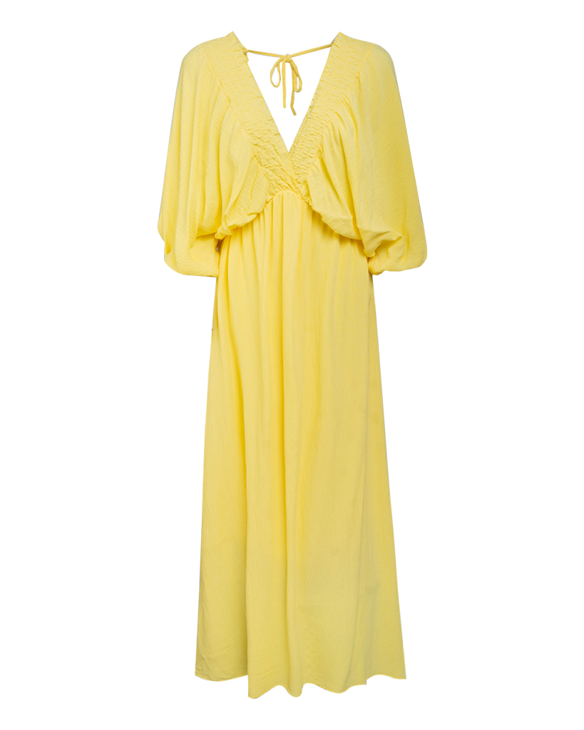 Maxi Kleid Kreppstoff tiefer Ausschnitt Maxi Kleid Kreppstoff tiefer Ausschnitt