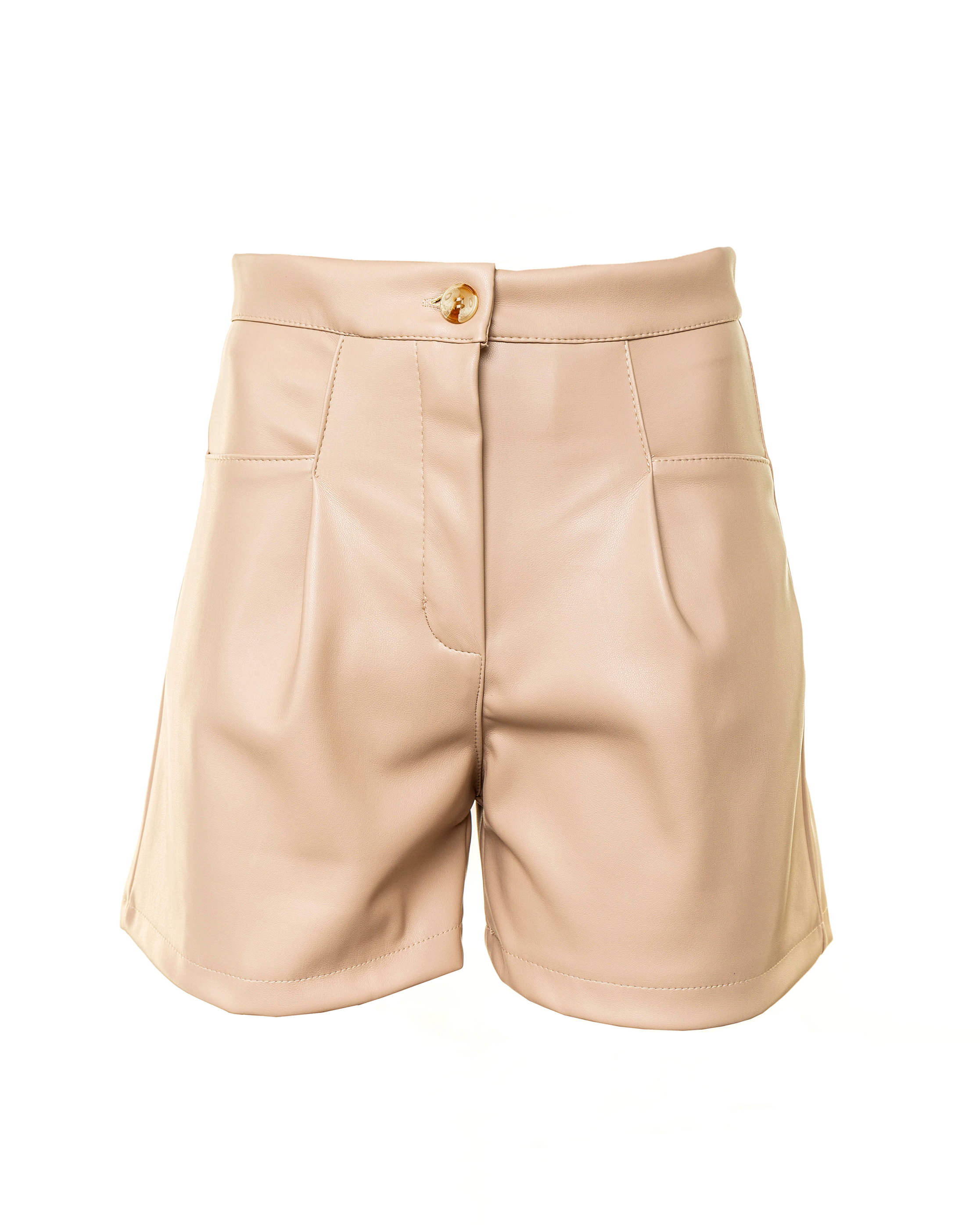 Leder-Short mit Taschen