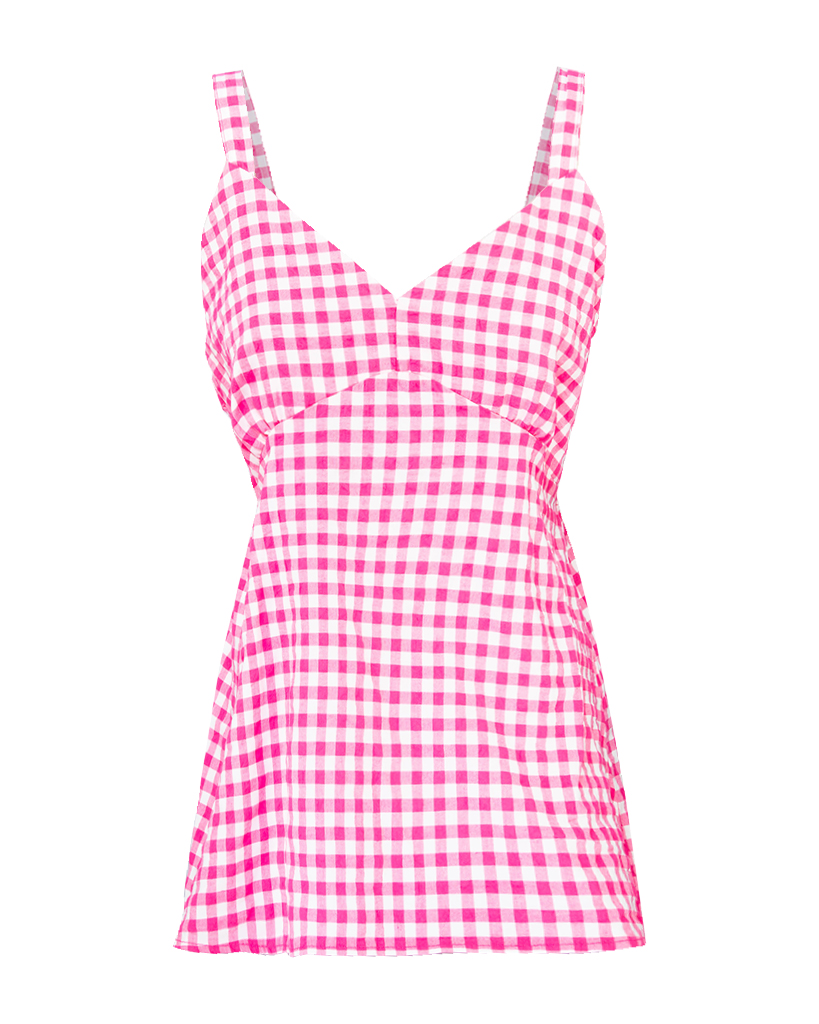 Top mit Karo-Muster und schmalen Trägen Top mit Karo-Muster und schmalen Trägen