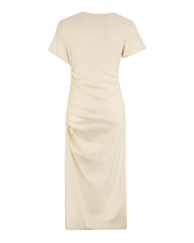 enges T-Shirt-Kleid mit seitlicher Raffung links