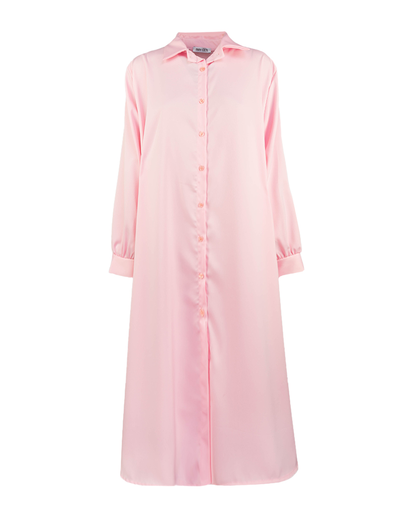 langes seidig glänzendes Hemdblusenkleid langes seidig glänzendes Hemdblusenkleid