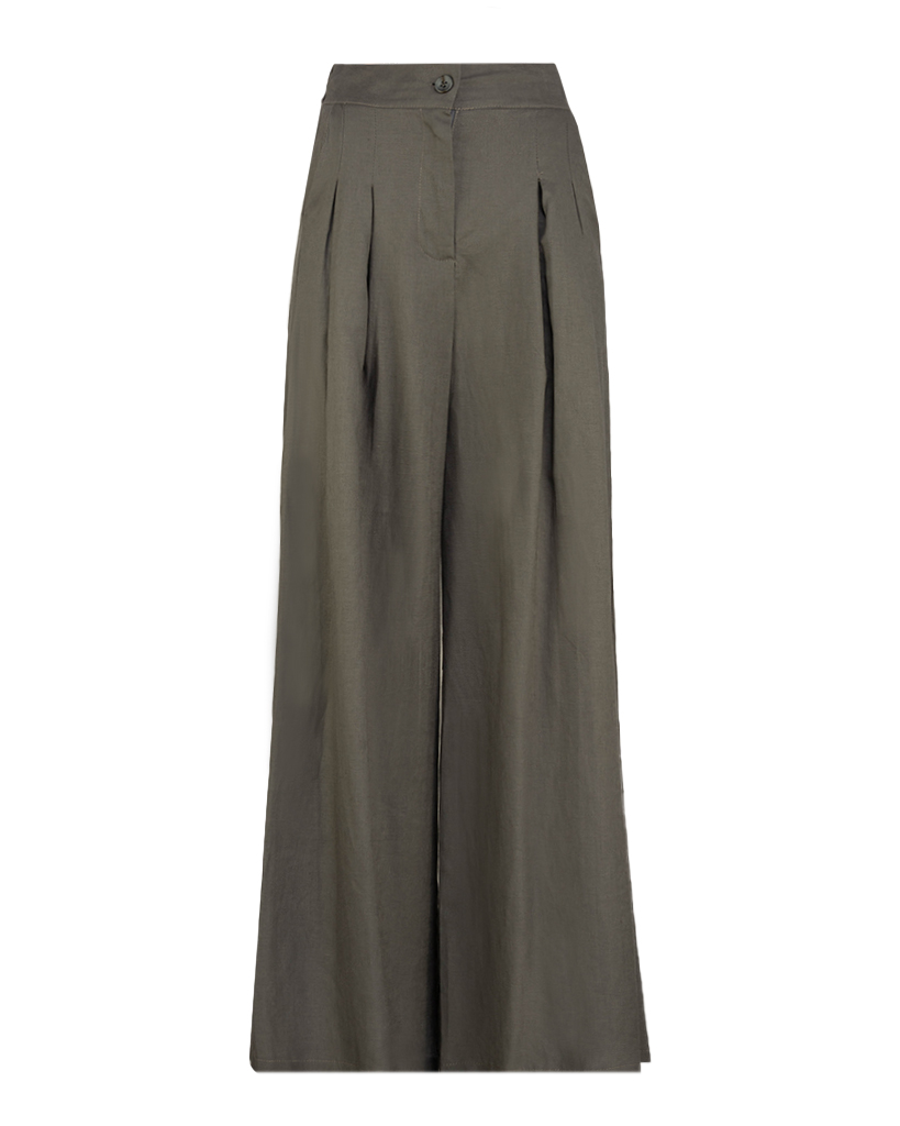 Leinen-Hose mit weitem Bein
