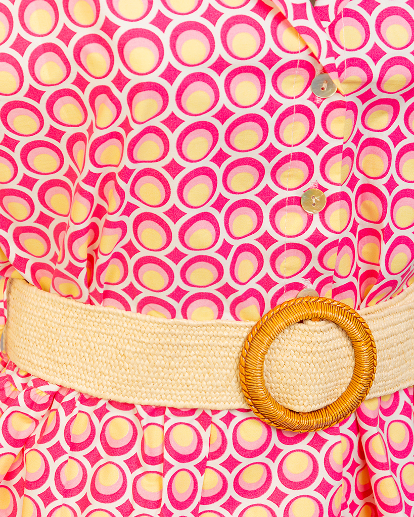 Kleid Bubble-Muster mit Gürtel