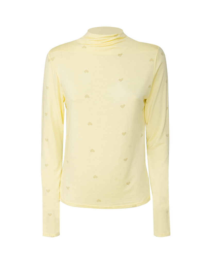 Viskose-Longsleeve mit Herz-Muster Viskose-Longsleeve mit Herz-Muster