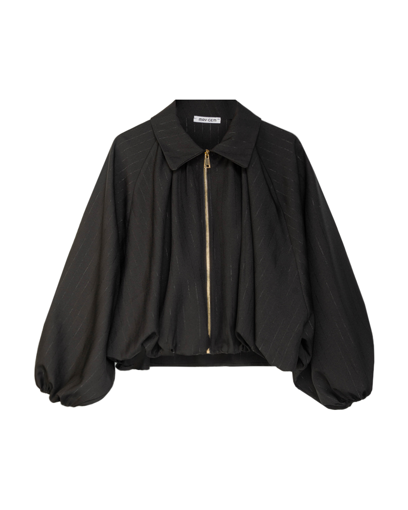 Jacke mit Fledermausärmeln und Ballon-Silhouette Jacke mit Fledermausärmeln und Ballon-Silhouette