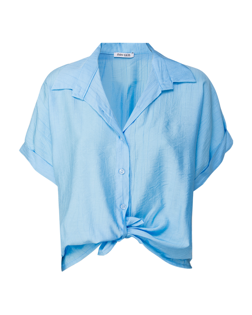 Hemd Bluse mit Knotendetail – Lässige Sommerbluse in Einheitsgröße Hemd Bluse mit Knotendetail – Lässige Sommerbluse in Einheitsgröße