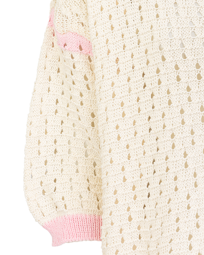 T-Shirt aus Strick Oversize mit V-Ausschnitt und Kragen