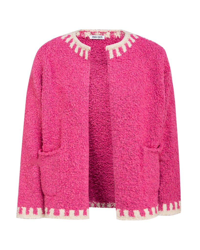 grobe Strickjacke mit abgesetzten Säumen grobe Strickjacke mit abgesetzten Säumen