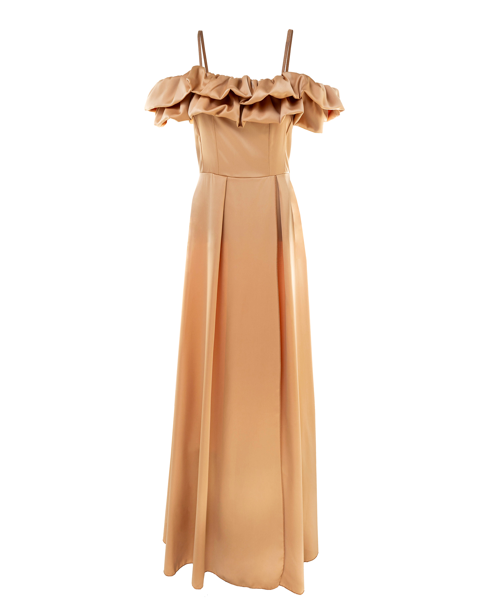 Satin Kleid mit Valance