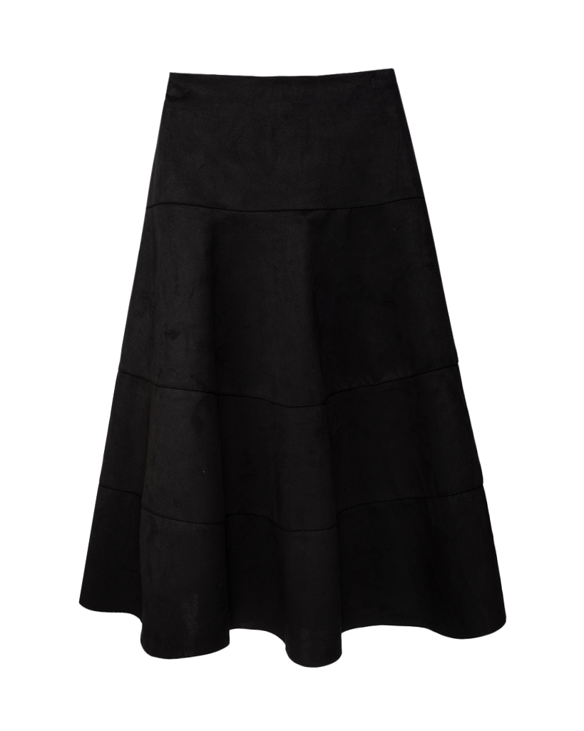 Velour leder Stufen Maxi Rock Velour leder Stufen Maxi Rock