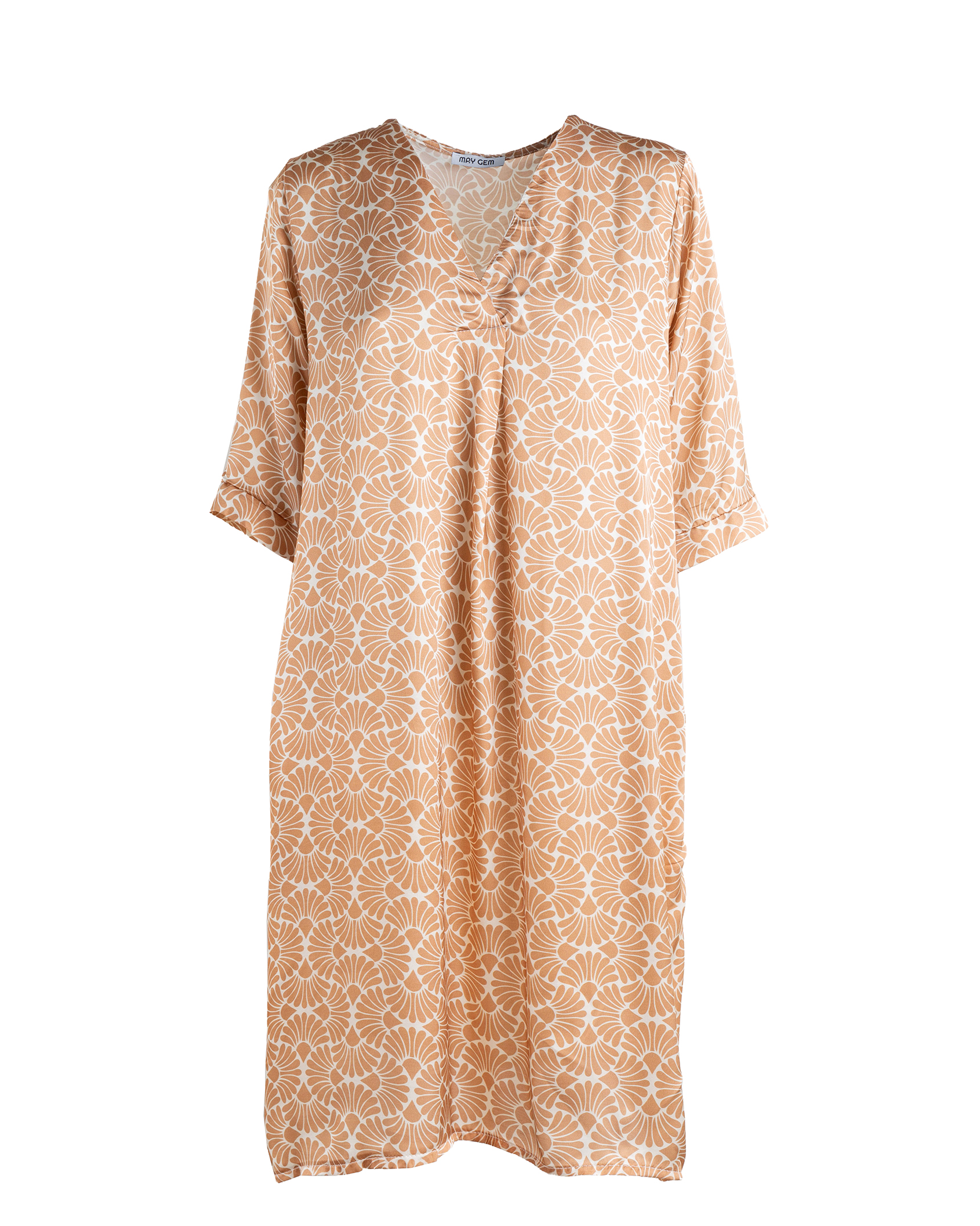  Asian Floral Print Kleid