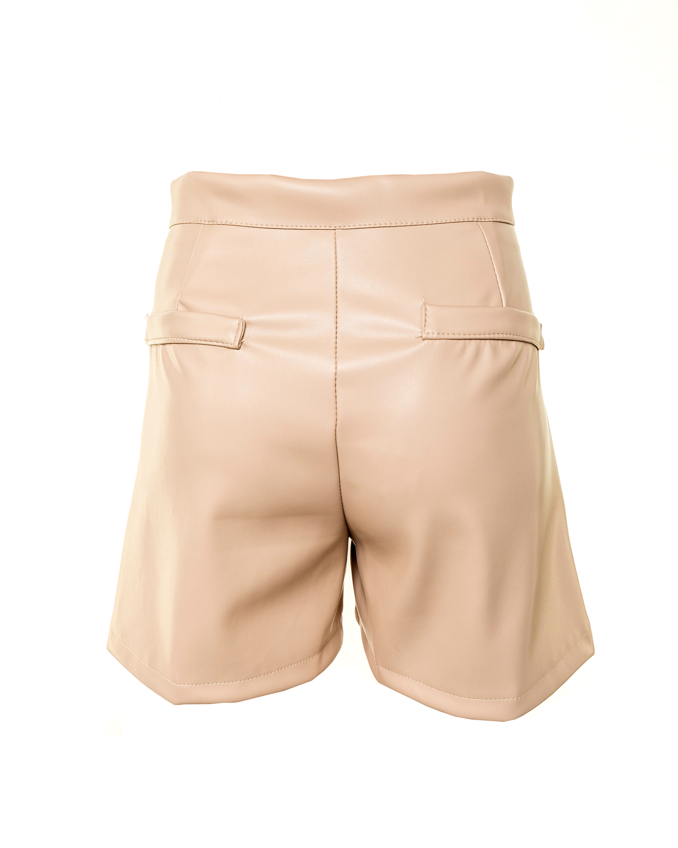 Leder-Short mit Taschen