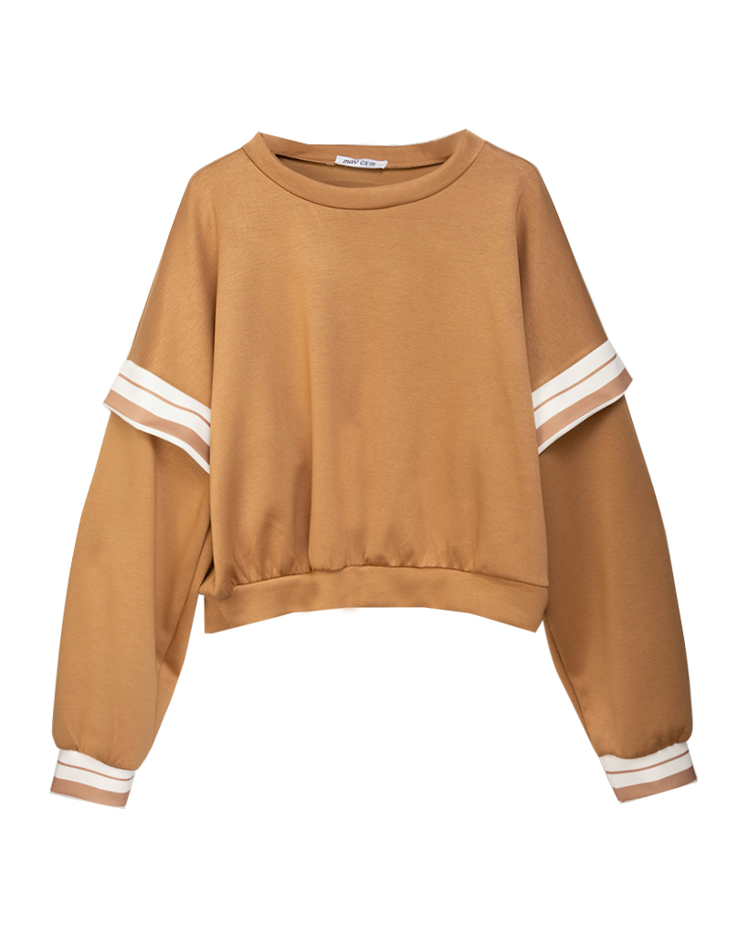 Soft Jersey Pullover mit streifen bund Copy