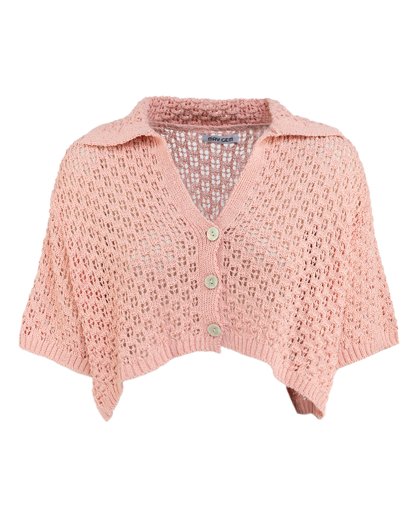Set: Crop-Shirt mit Rock aus Strick