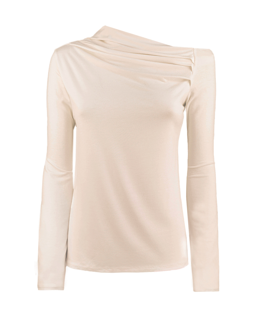 One-Shoulder langarm Shirt
