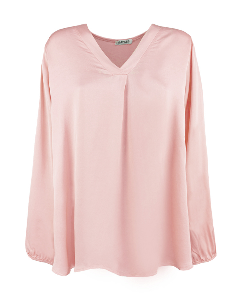 Uni Viskose Bluse mit V-Ausschnitt Uni Viskose Bluse mit V-Ausschnitt