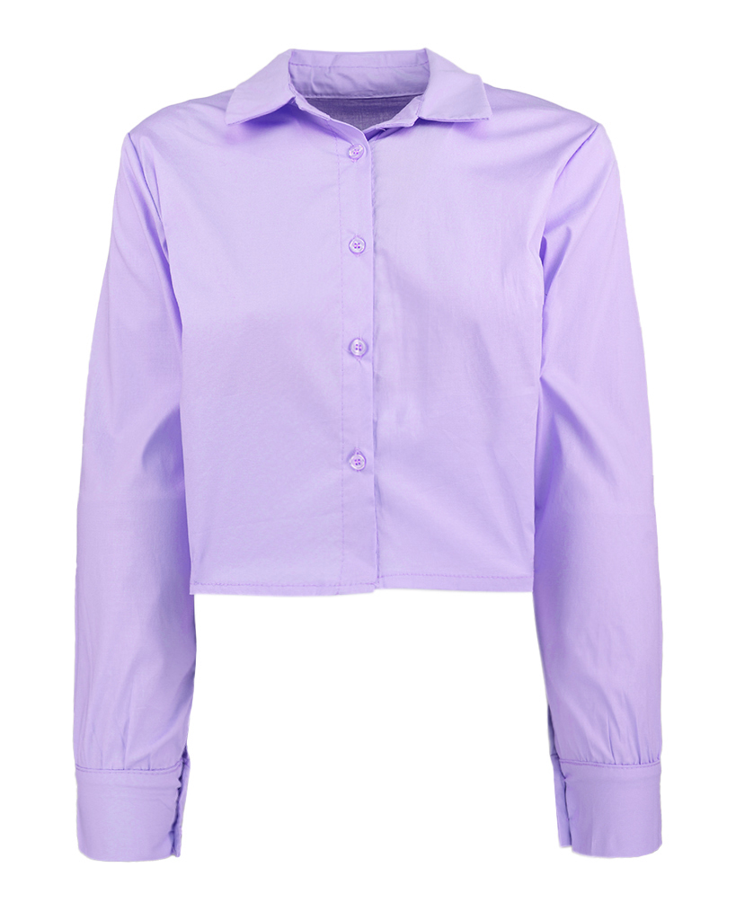 Cropped Hemd aus Baumwolle