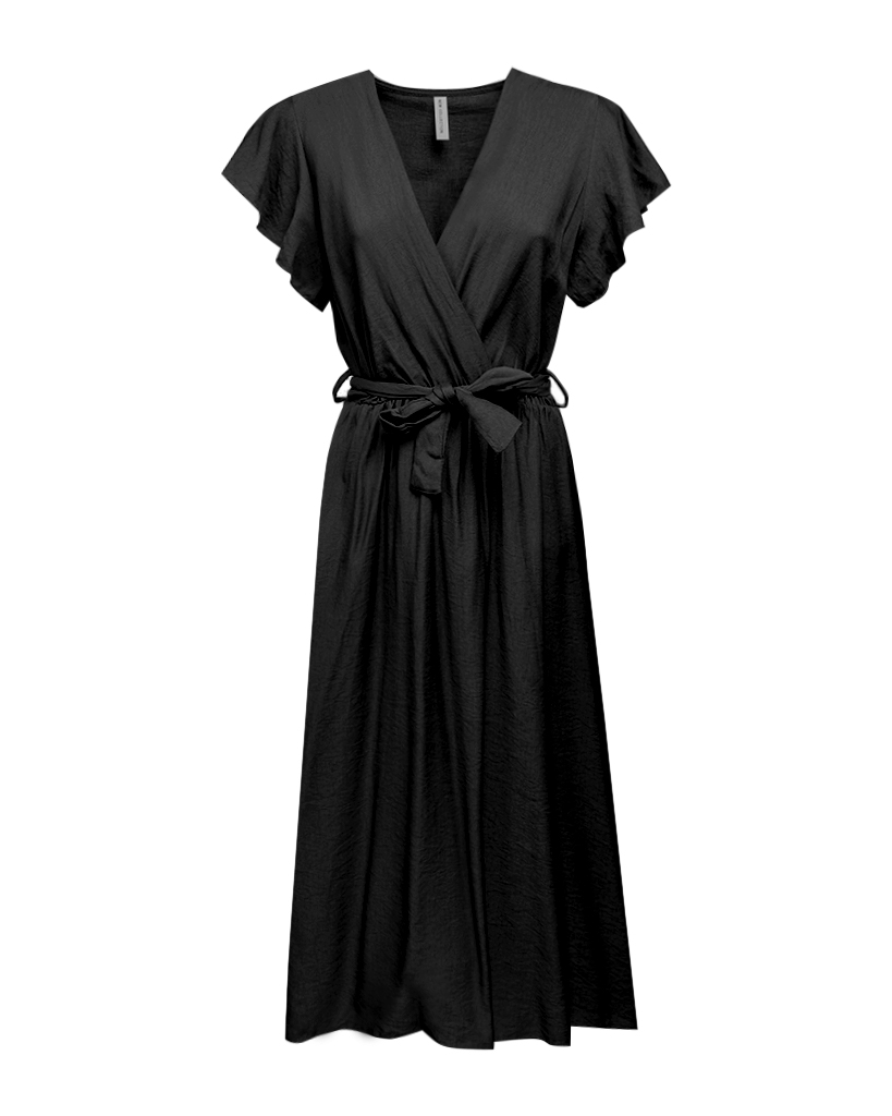 Midi Kleid mit schmetterlingsärmel