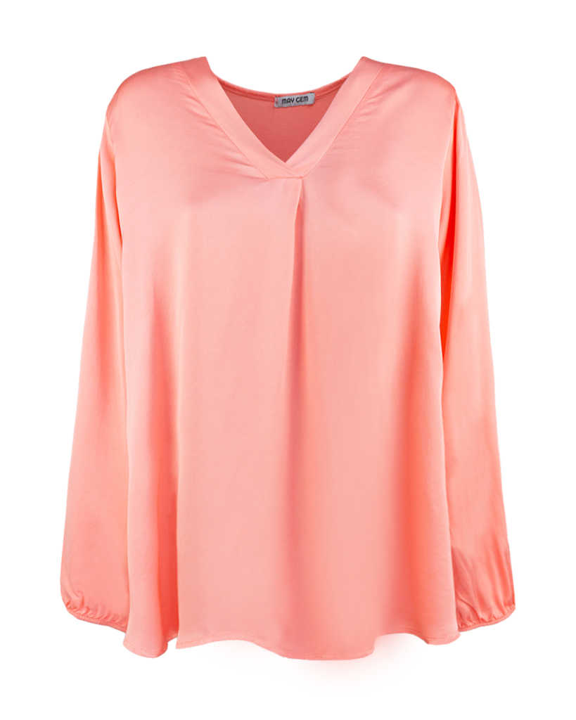 Uni Viskose Bluse mit V-Ausschnitt Uni Viskose Bluse mit V-Ausschnitt