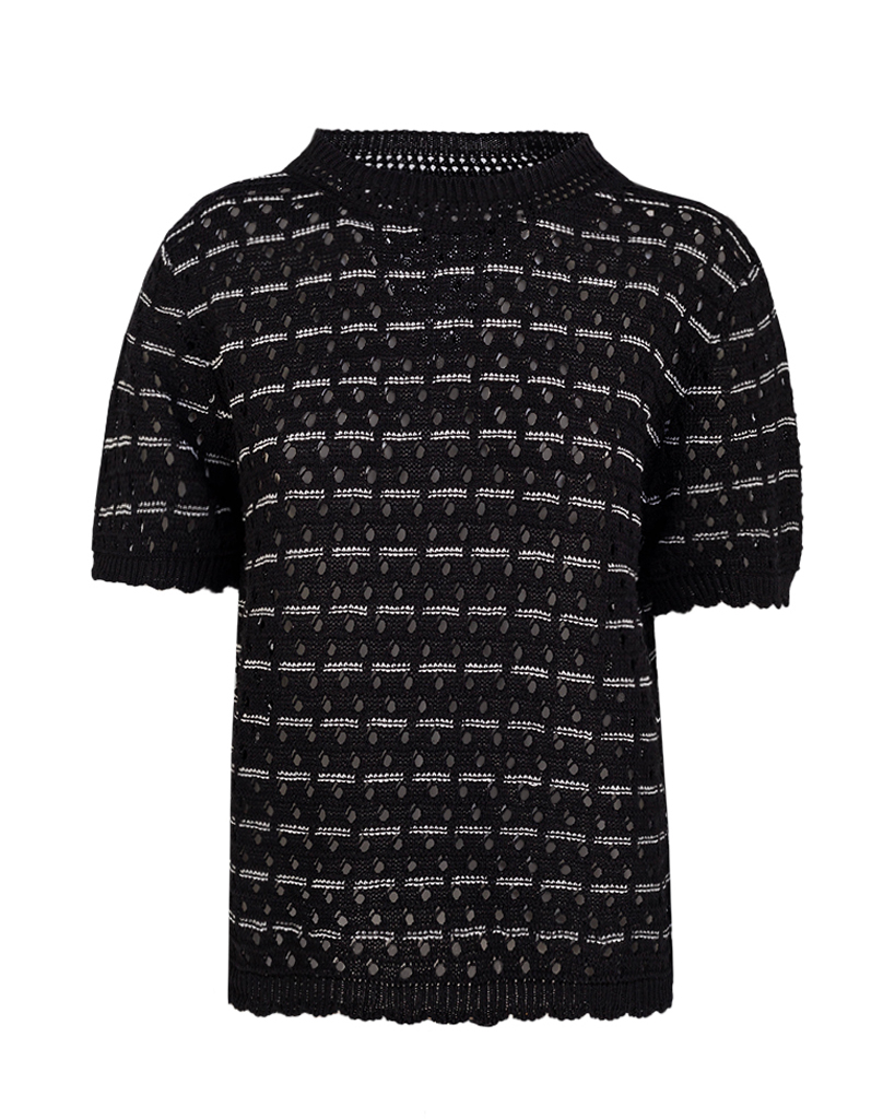 Strick T-Shirt mit Streifen-Muster Strick T-Shirt mit Streifen-Muster