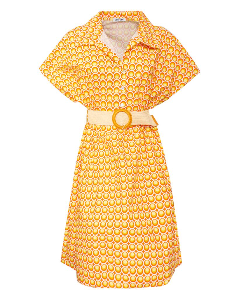 Kleid Bubble-Muster mit Gürtel