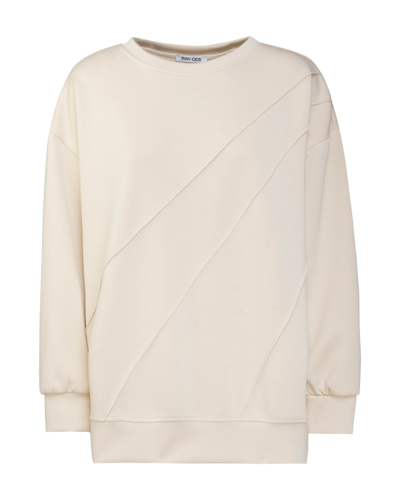 Soft Jersey Pullover mit schräger Biesennaht Soft Jersey Pullover mit schräger Biesennaht