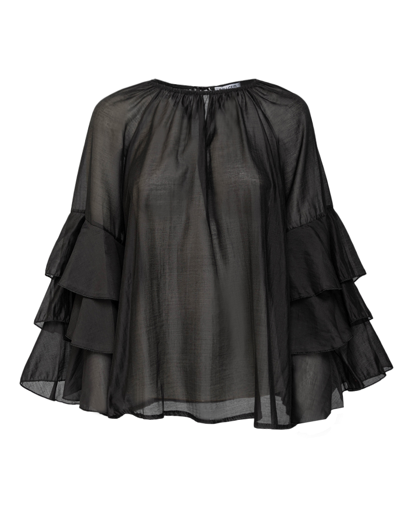 leichte Bluse mit Valance