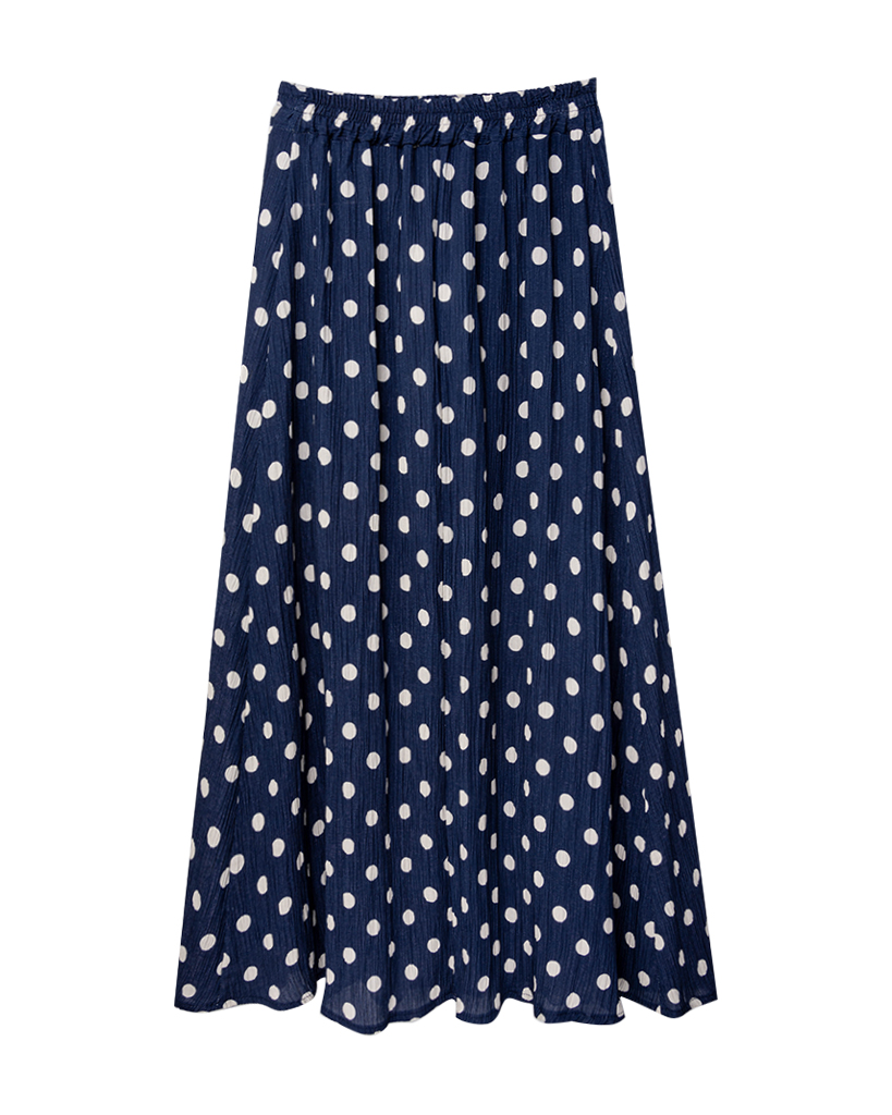 Fließender plissierter Maxirock mit klassischem Polka Dot Muster Fließender plissierter Maxirock mit klassischem Polka Dot Muster