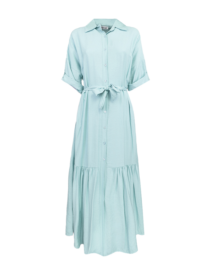 Kleid mit gerafften Stufen