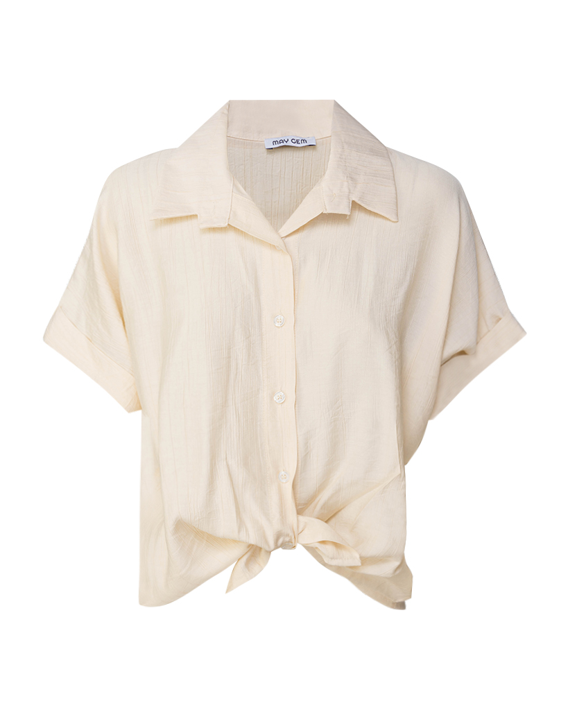 Hemd Bluse mit Knotendetail – Lässige Sommerbluse in Einheitsgröße