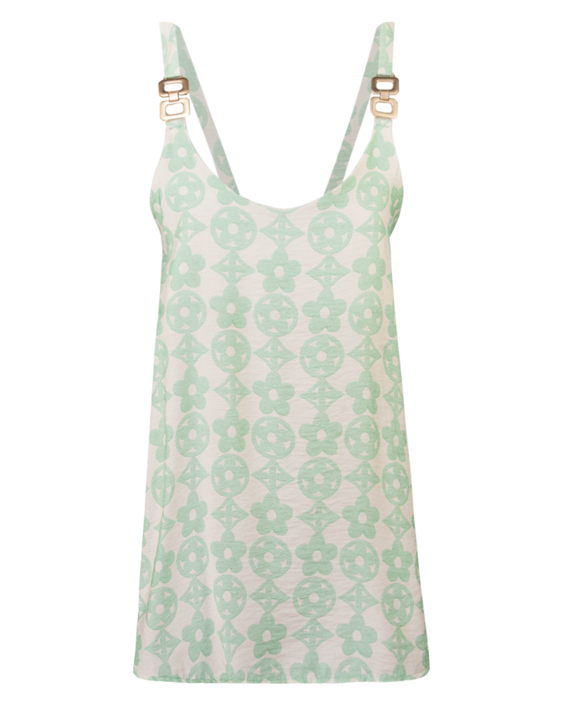 Top mit dekorativen Trägern Blumen Print