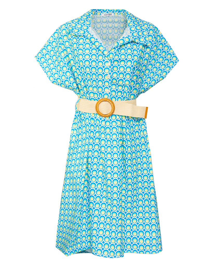 Kleid Bubble-Muster mit Gürtel