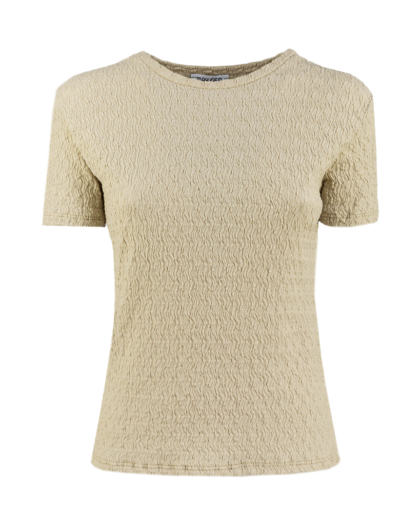 T-Shirt aus gekrepptem Stoff